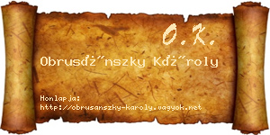 Obrusánszky Károly névjegykártya