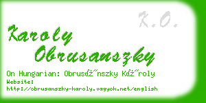 karoly obrusanszky business card